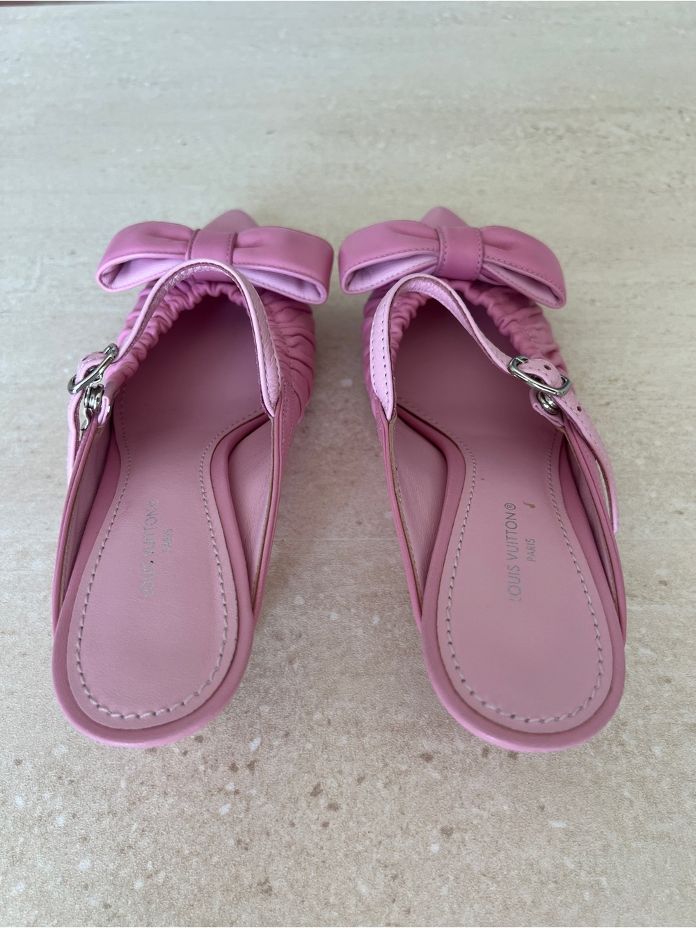 Louis Vuitton Pink Bow Pointed-Toe Slingback Mules - Picture 9 of 11